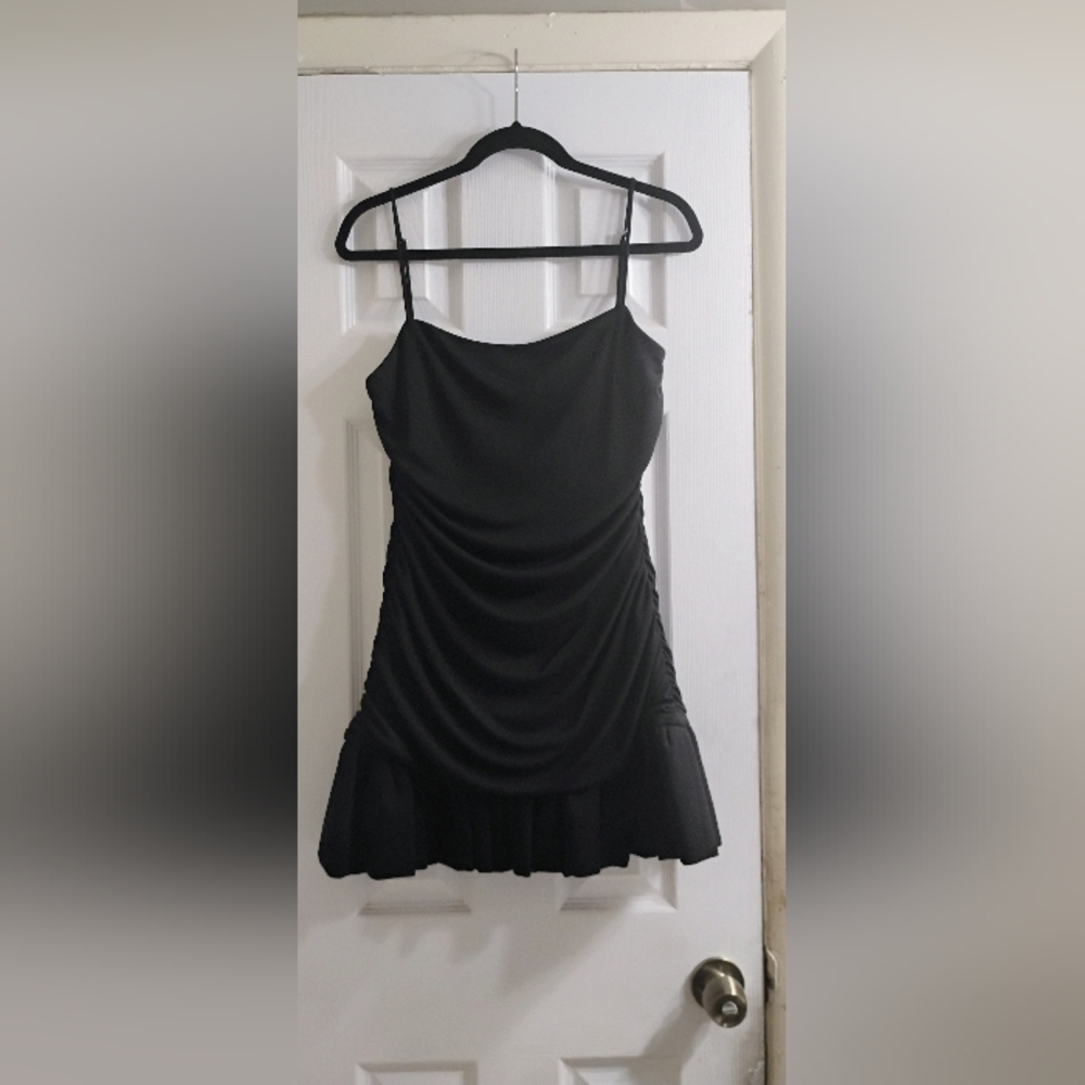 Zara Elegant Black Thin Adjustable Straps Dress